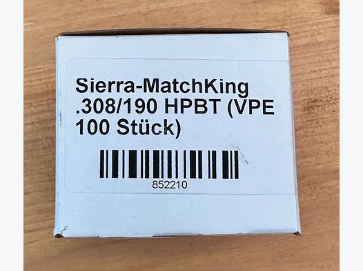 Sierra Geschosse Match King .308 190 gr. HPBT (100 St.)