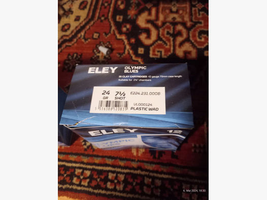ELEY OLYMPIC BLUES Trap-Patronen 12/70 2000 Stück
