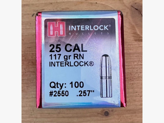 Hornady Geschosse Interlock 25 Cal. .257 117gr (100 St.)