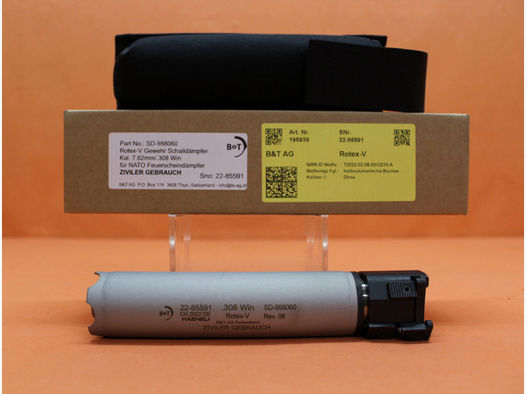 Schalldämpfer .308Win B&T Rotex-V (SD-988060) Edelstahl grau (Inconel/ Thermax) QD-Verschluss CR308
