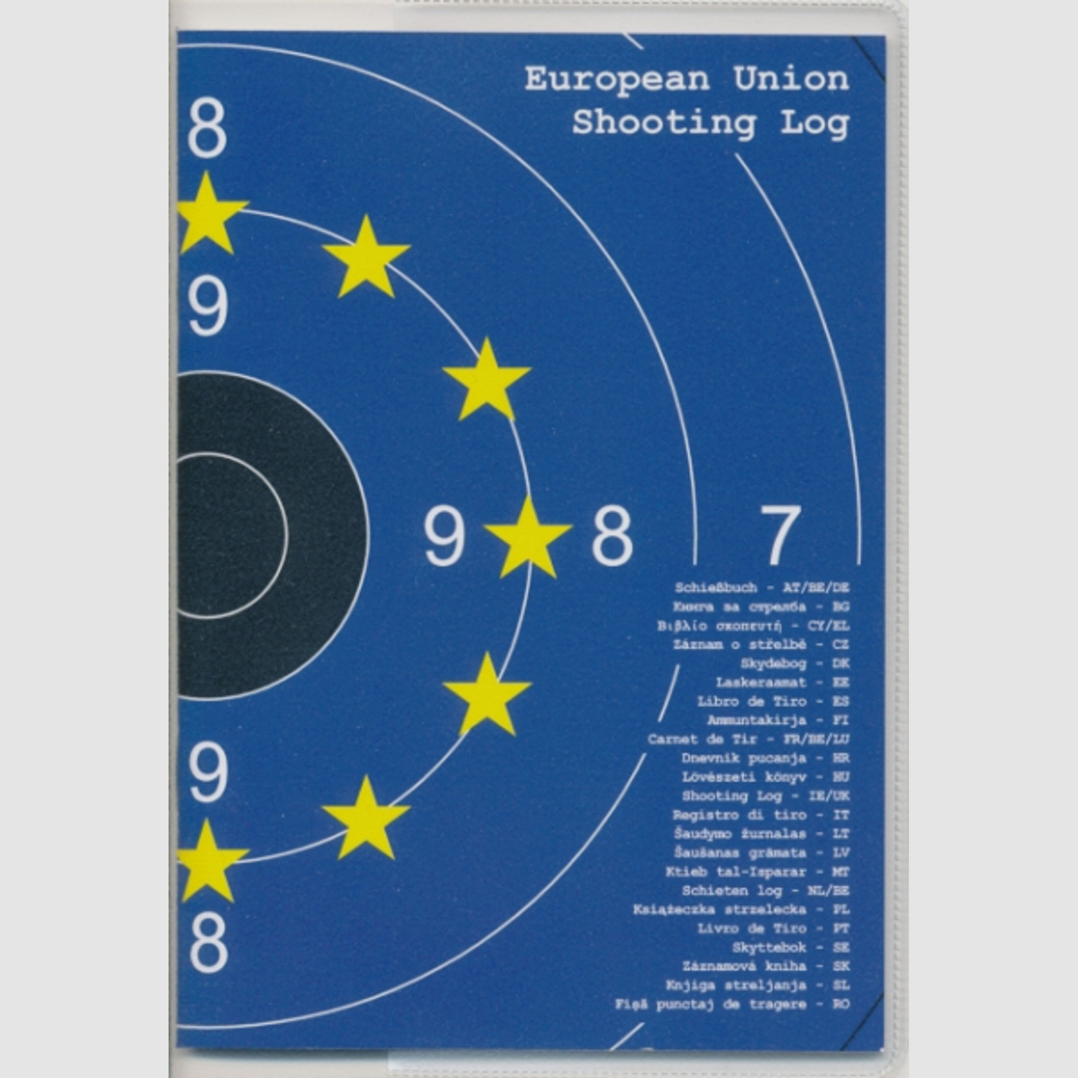 Schießbuch | Schiessbuch für Sportschützen mit PVC Schutzhülle - Motiv Europäische Union