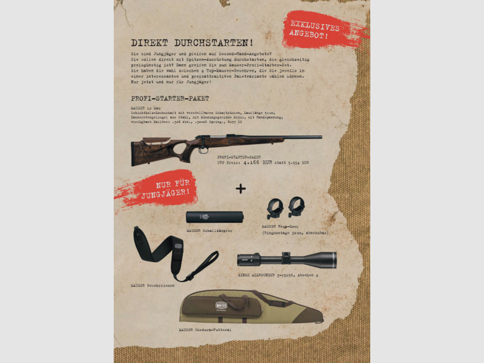 Mauser M12 Max .308Win. Profi-Starter-Paket nur für Jungjäger