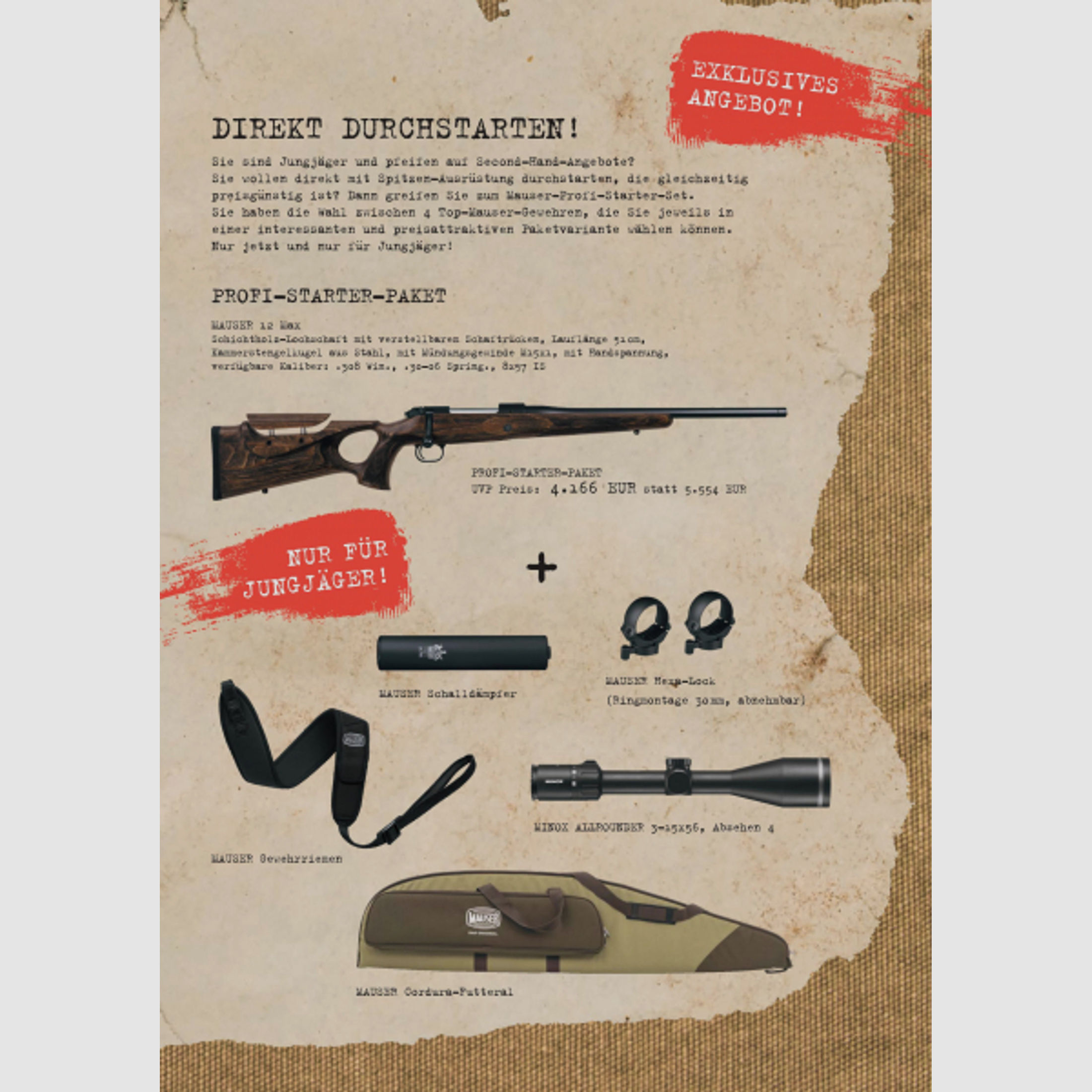 Mauser M12 Max .308Win. Profi-Starter-Paket nur für Jungjäger