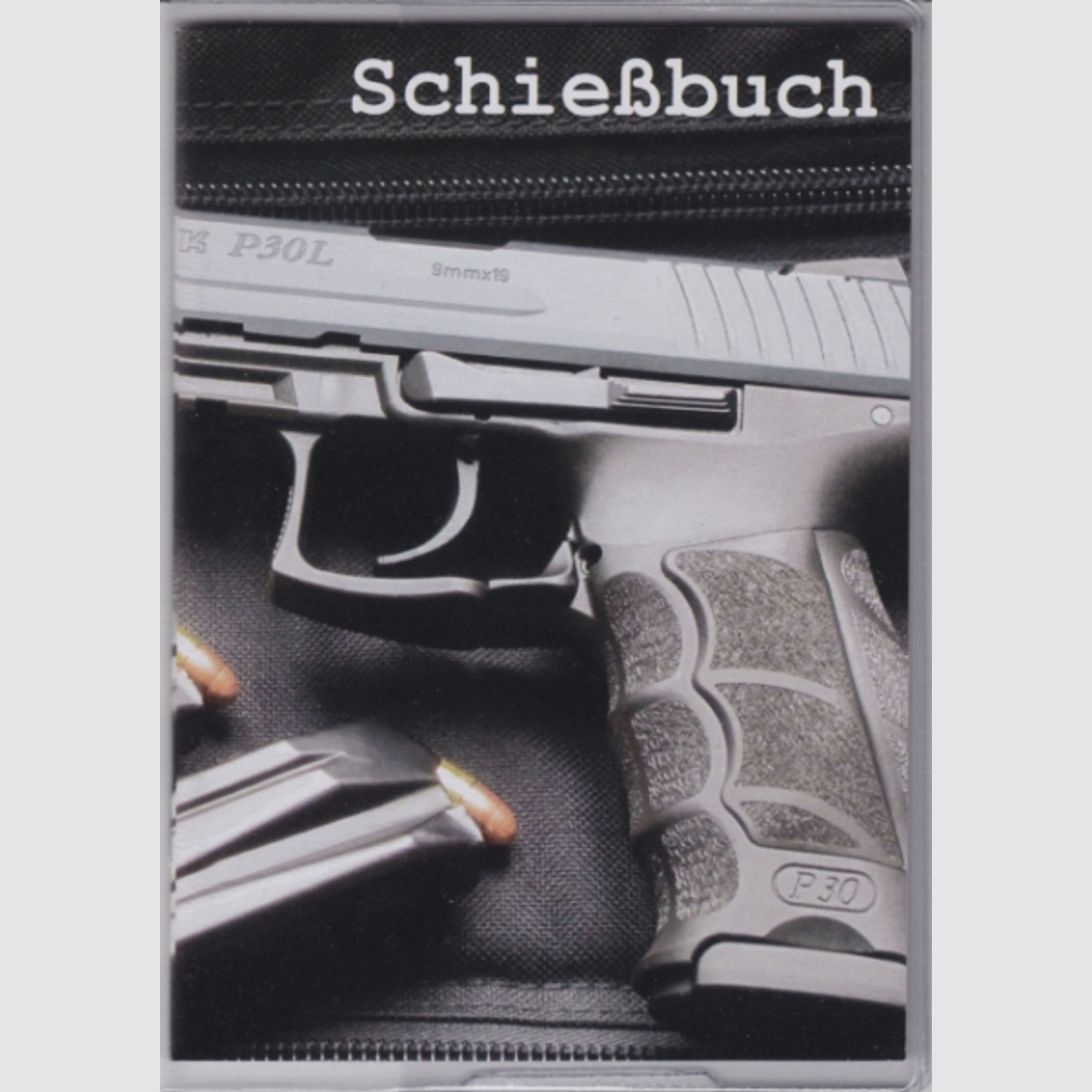 Schießbuch | Schiessbuch für Sportschützen mit PVC Schutzhülle - Motiv Heckler & Koch P30L