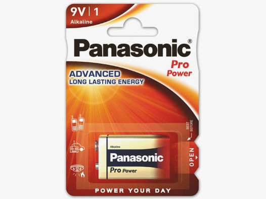PANASONIC 9 Volt Block Batterie - ideal für ESP Elektroschocker