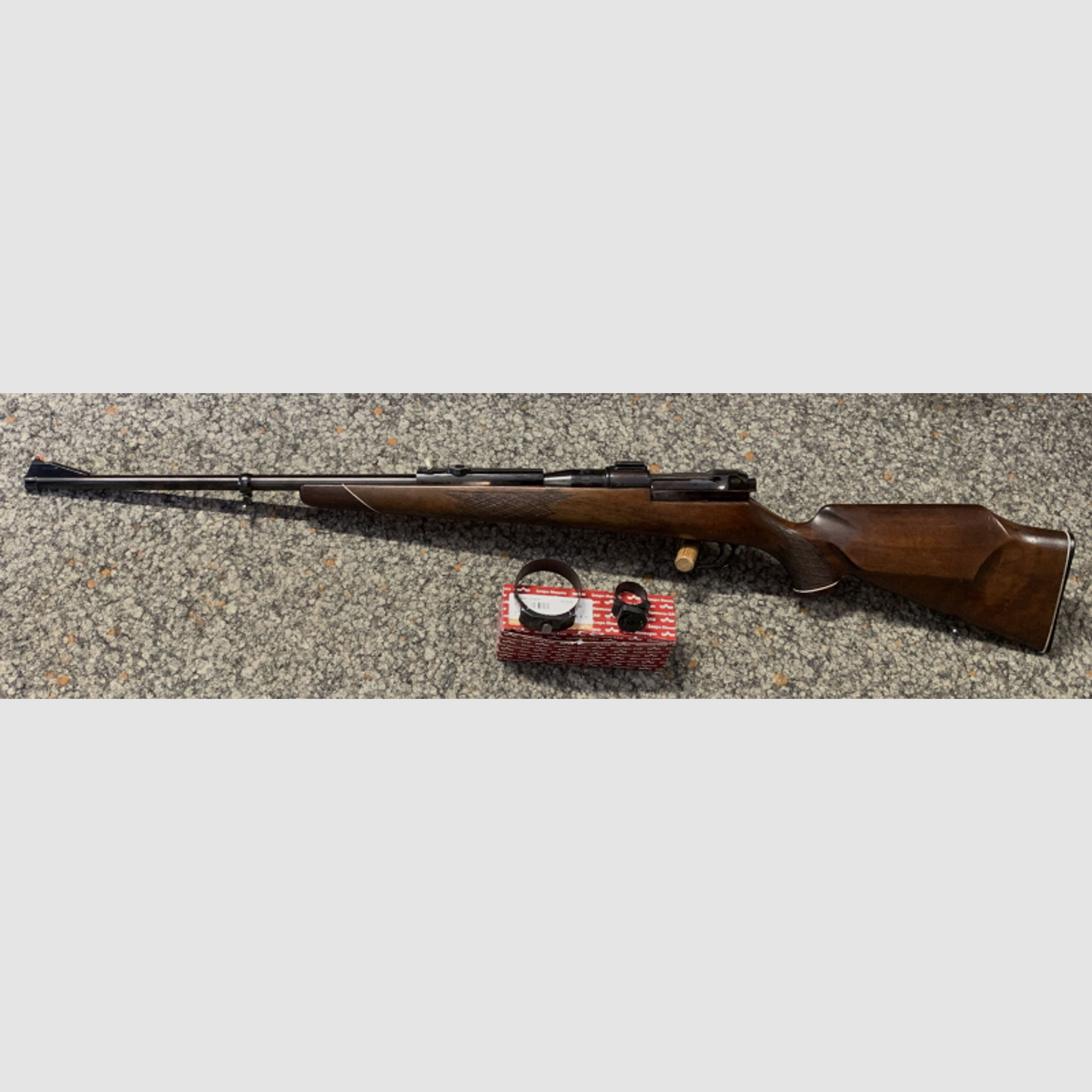 Mauser 66 7x64 60cm Lauf, Schwenkmontage für 56er Glas (30mm u. 62mm), Fluchtvisierung
