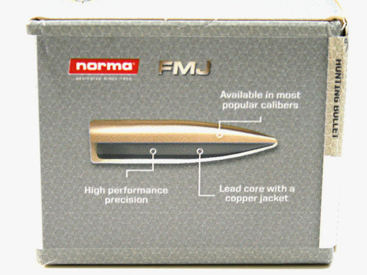 100 Stück NEUE NORMA Geschosse - FMJ 8mm S .323 - 8g / 123gr #20680141 Match-Geschosse Vollmantel !