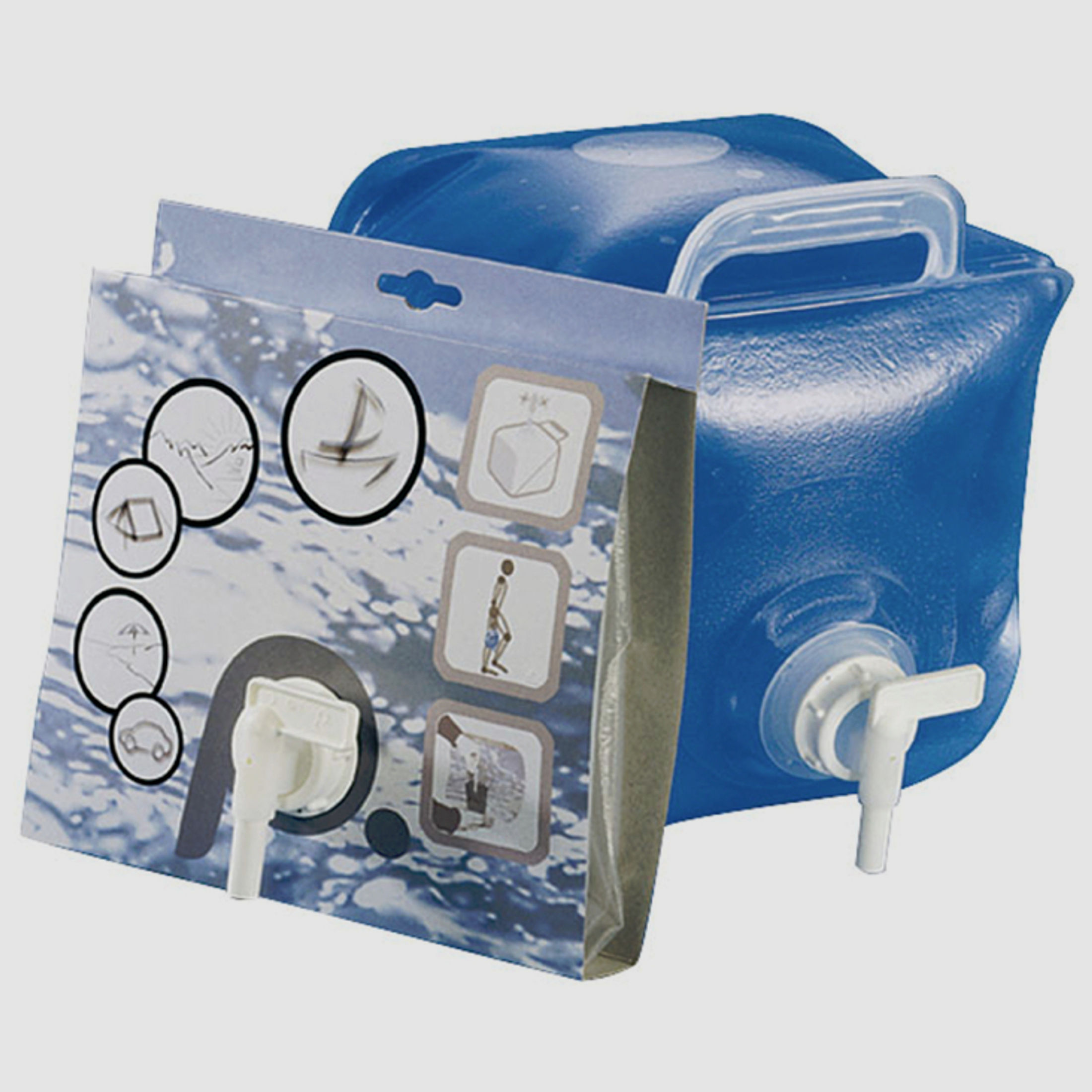 1 x Faltbarer Wasserkanister / Behälter 10 Liter mit Griff und Auslaufhahn,  Trinkwassergeignet 200g - Gunfinder