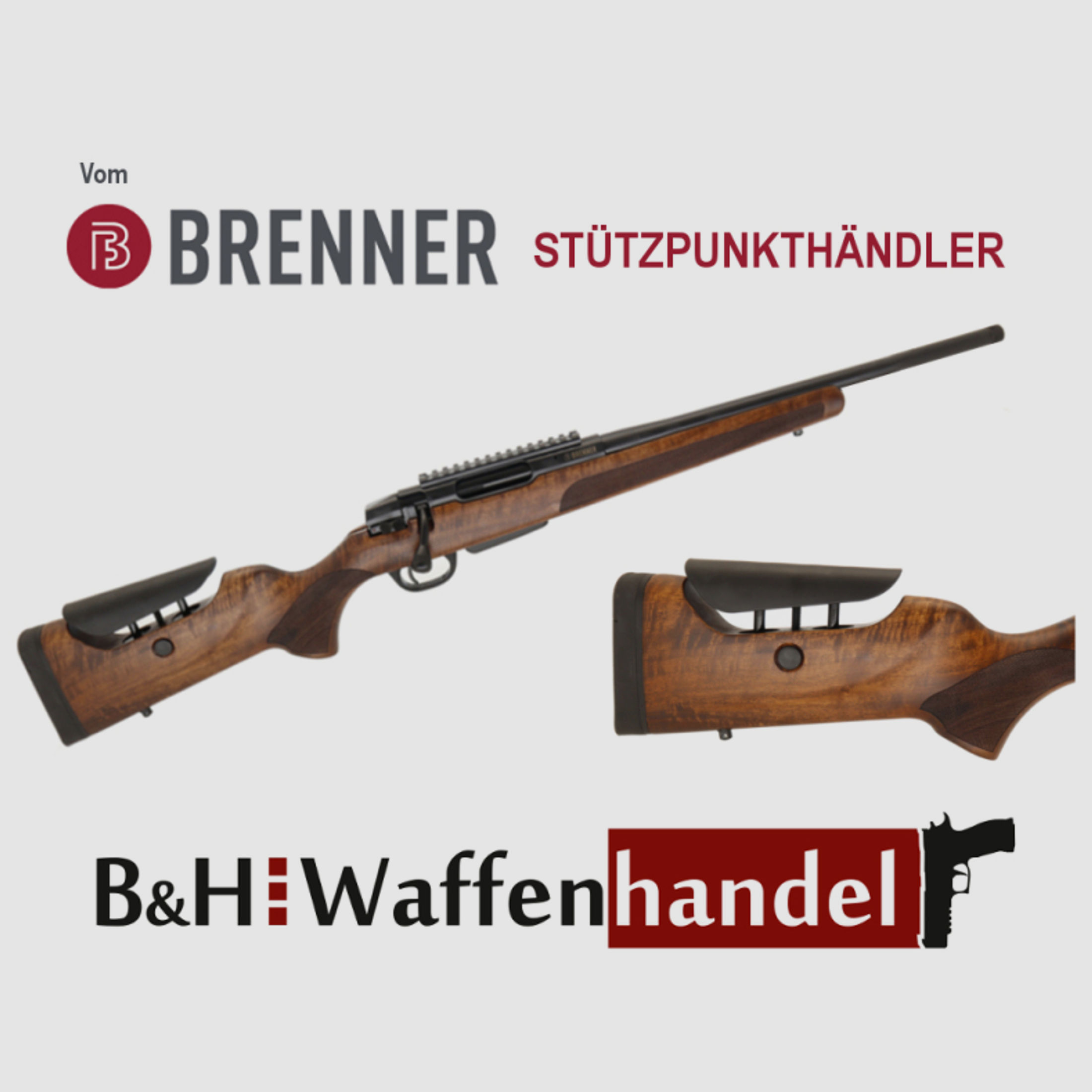 Neuwaffe, auf Lager: Brenner BR20 L.E. verst. Schaftrücken LL 47cm oder 51cm Jagd Repetierer