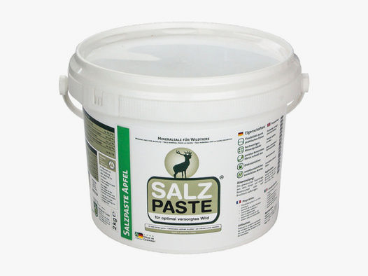 2kg Salzpaste - Wildlockmittel pastös / streichfähig mit Eimer | Apfelgeschmack, Kirrung, Salzlecke