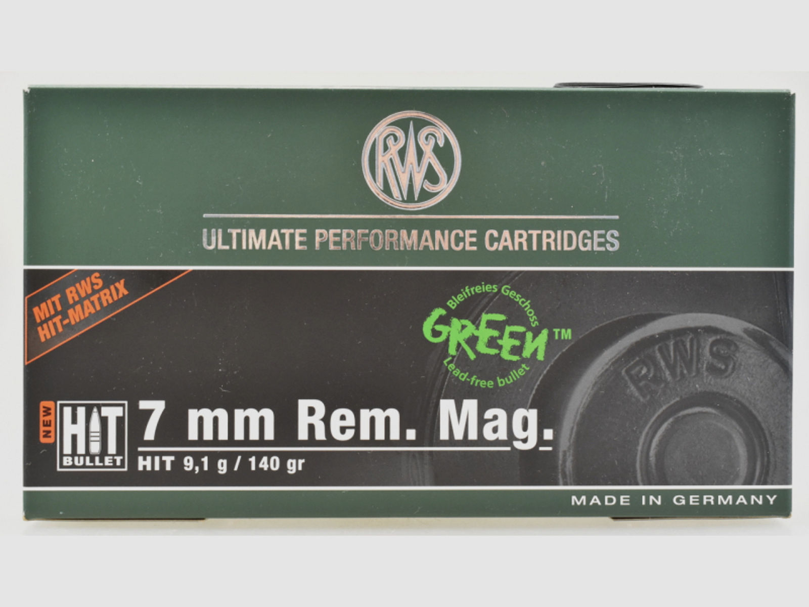 20 RWS Patronen 7mm Rem. Mag. - HIT Green -bleifrei- 9,1g.