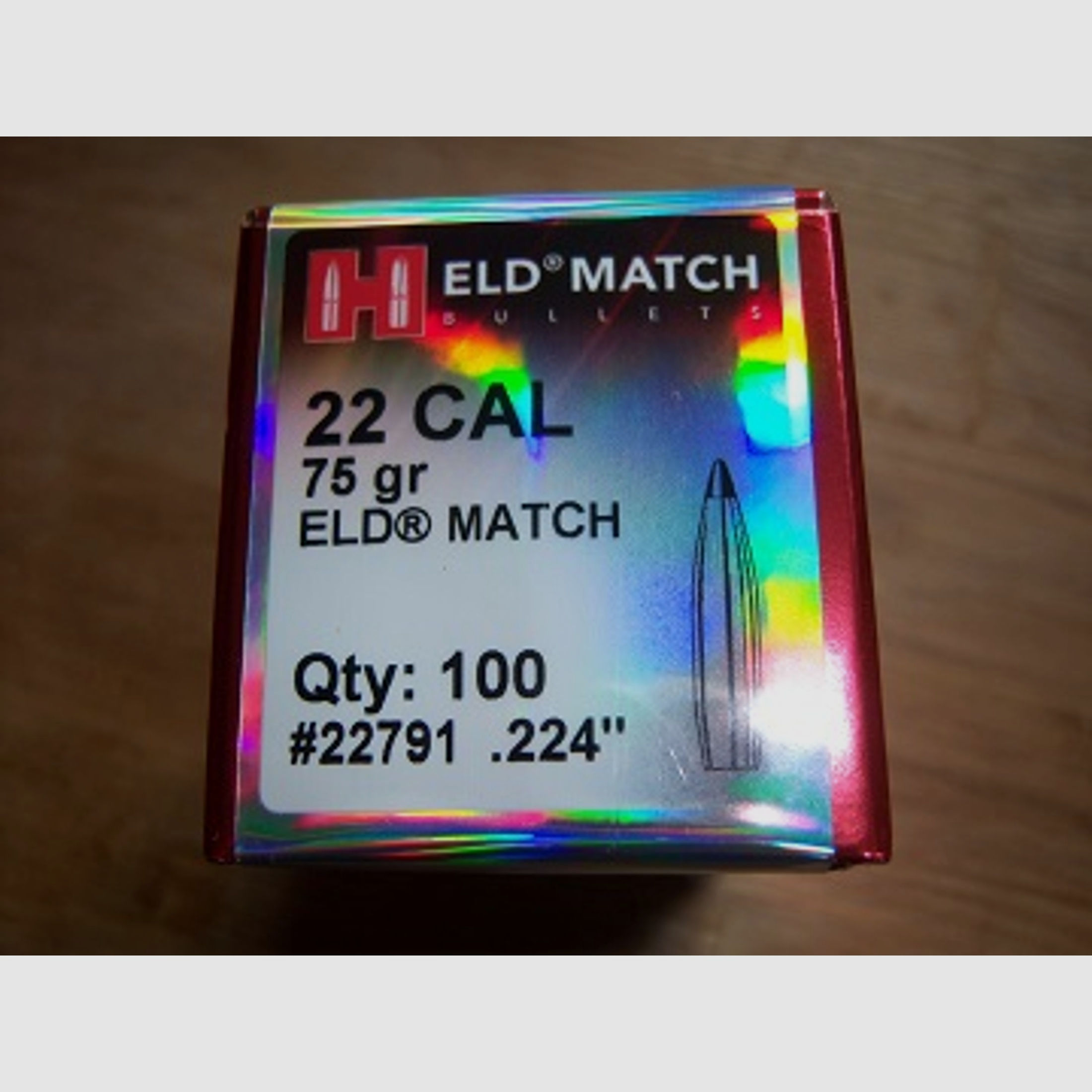 .22/.224-75 grs ELD-Match Hornady Geschosse 100 Stk.No.22791