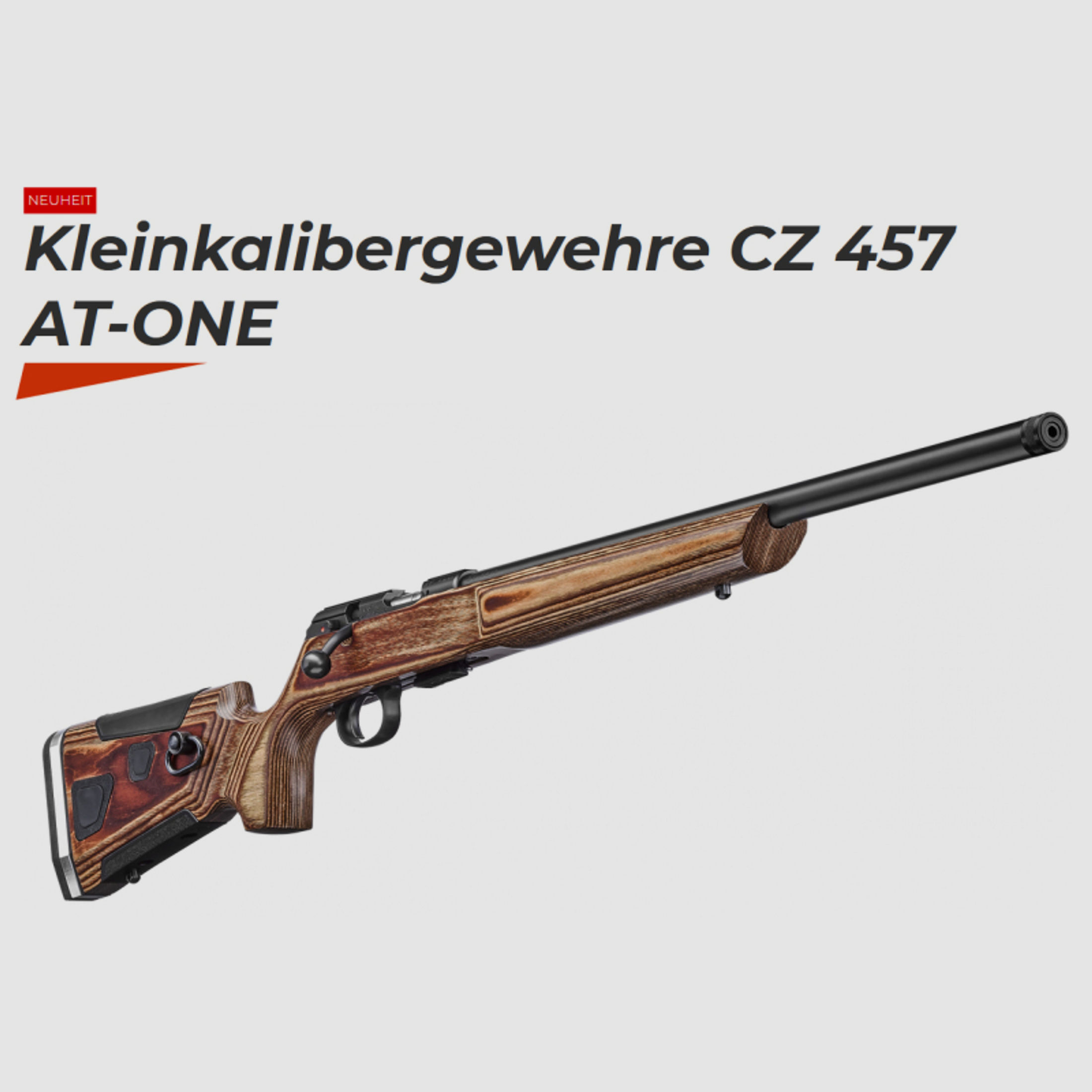 CZ 457 AT ONE KK Repetierbüchse 525MM 52cm MATCH Lauf .22 l.r. / lfb | Gewinde 1/2x20 UNF einstellb.