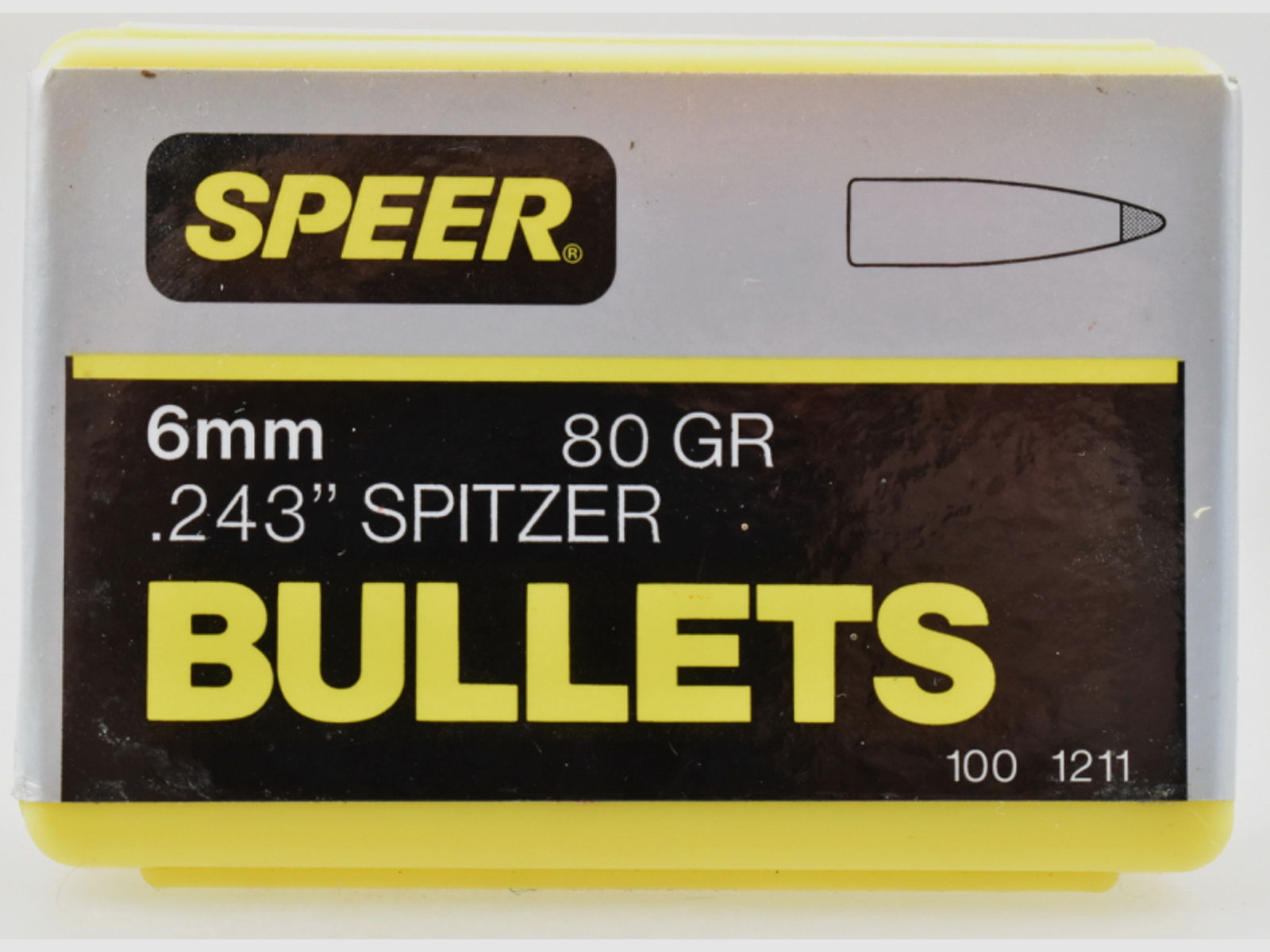 100 Speer Geschosse .243 /6mm - 80gr. Spitzer # 1211
