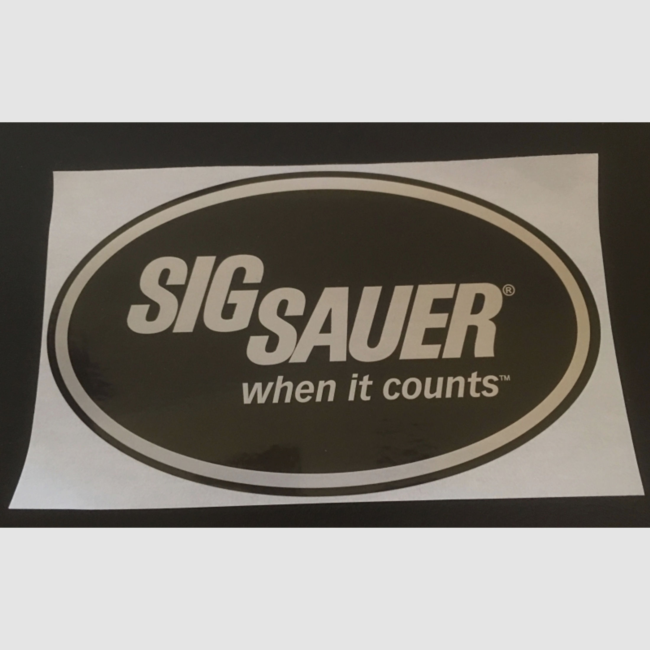 Original Sig Sauer Aufkleber When it counts Sticker Sportschiessen Schützensport