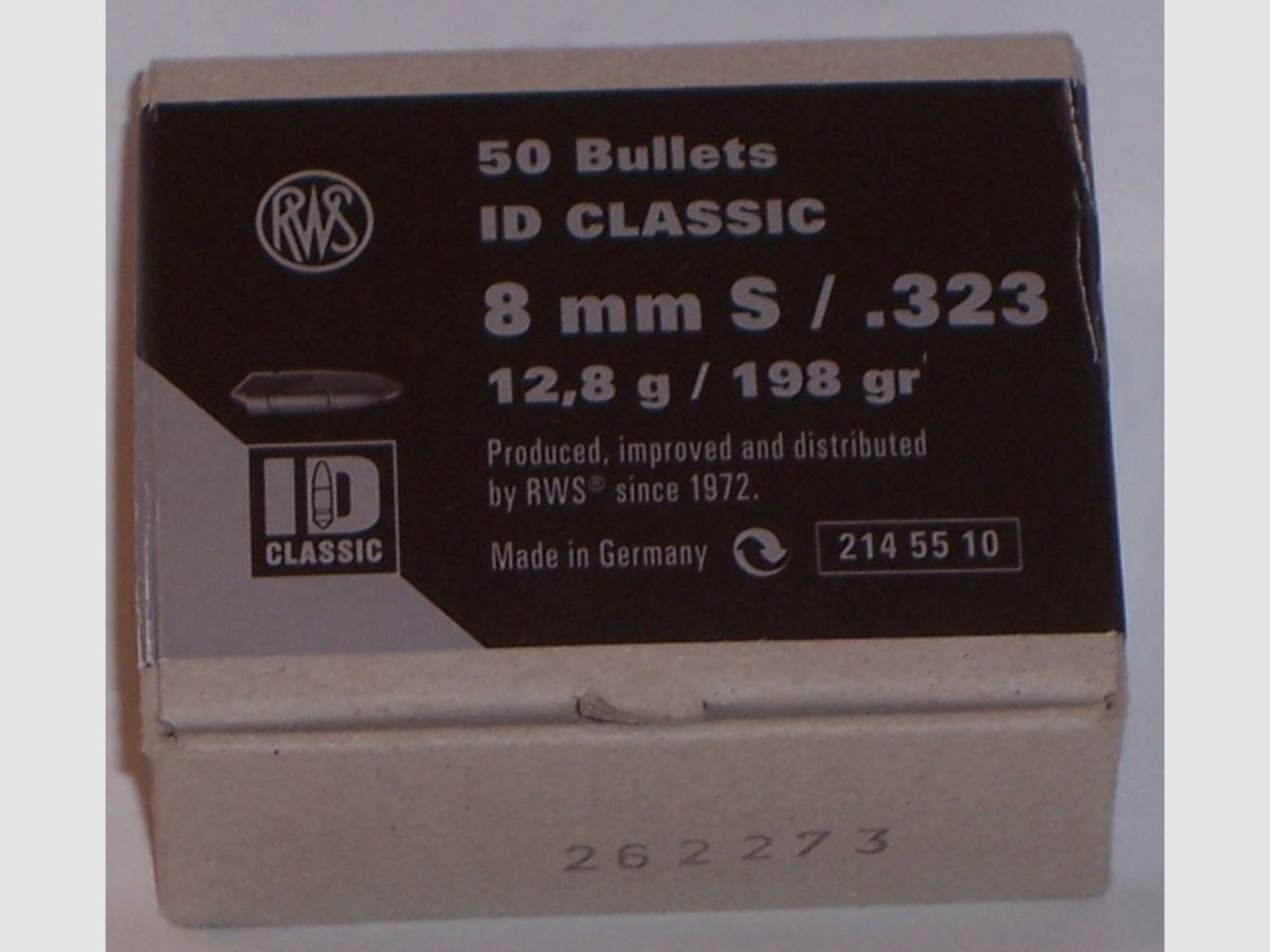 50St. RWS Geschosse 8mm(.323) - 198(12,8gramm) - ID-CLASSIC - #214 55 10