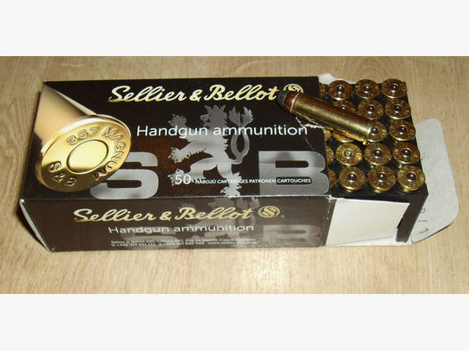 50 Deko S&B Dekopatronen .357 Magnum / Mag. Teilmantel Original S&B Hülsen u. Originalverpackung