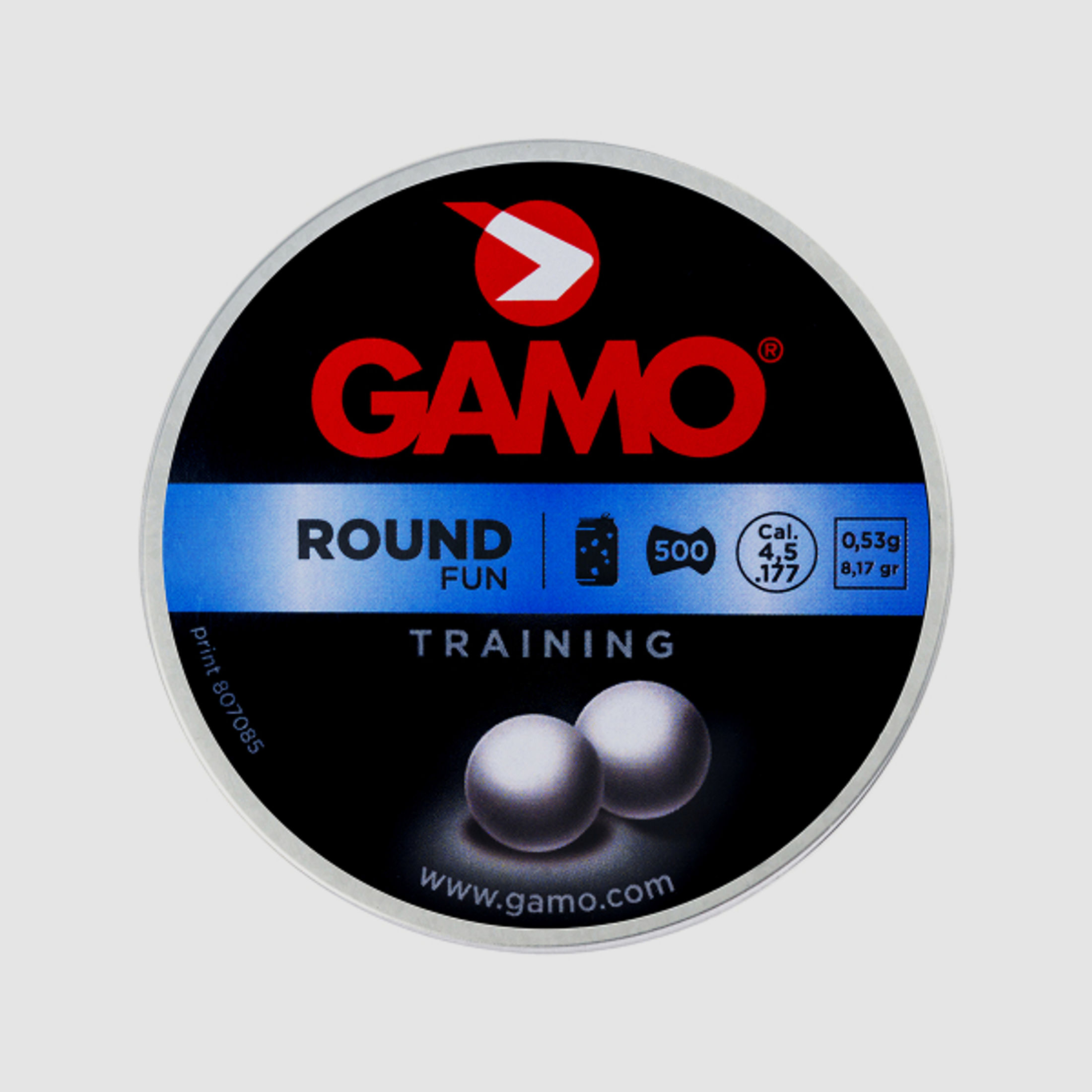 Gamo Round Fun Training 4,5 mm (.177) Rundkugeln Blei 500 in Dose Roundballs 0,53 g (8,17 gr) NEU !