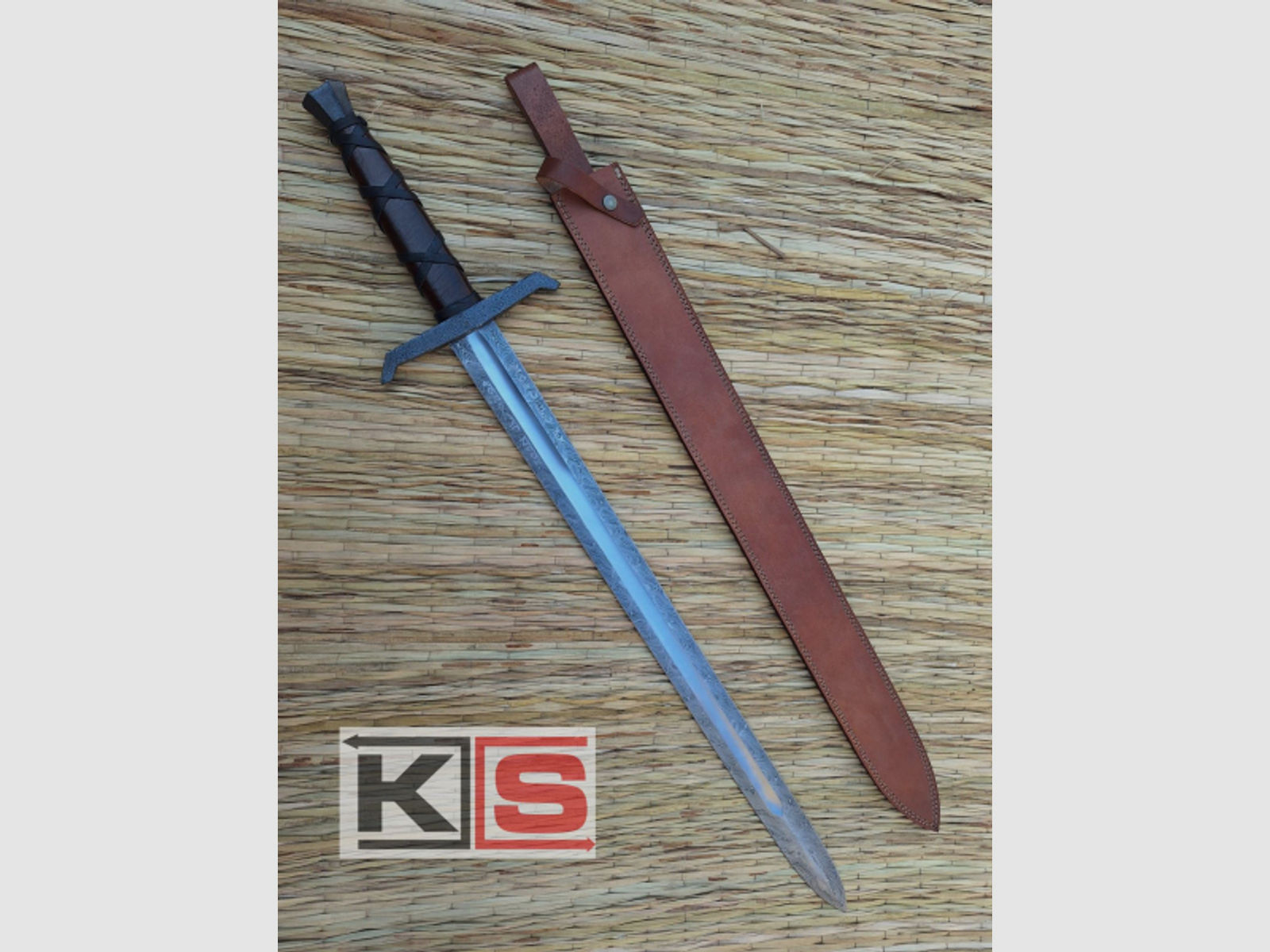 Handgeschmiedetes Damast Schwert ähnlich König Arthur Legend of the Sword Kampftauglich Scharf