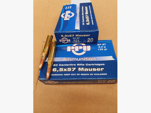 6,5x57 Mauser/139 grs. Teilmantel PPU 20 stk.