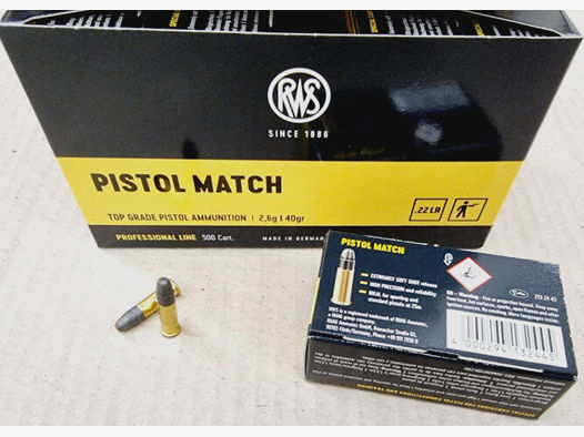 .22LR 40grs RWS Pistol Match 5000 Stk.