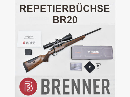 BRENNER BR20 " Exclusive " Repetierer Kal .308 Win. mit FALKE oder AKAH ZF , Gewehrriemen & Koffer