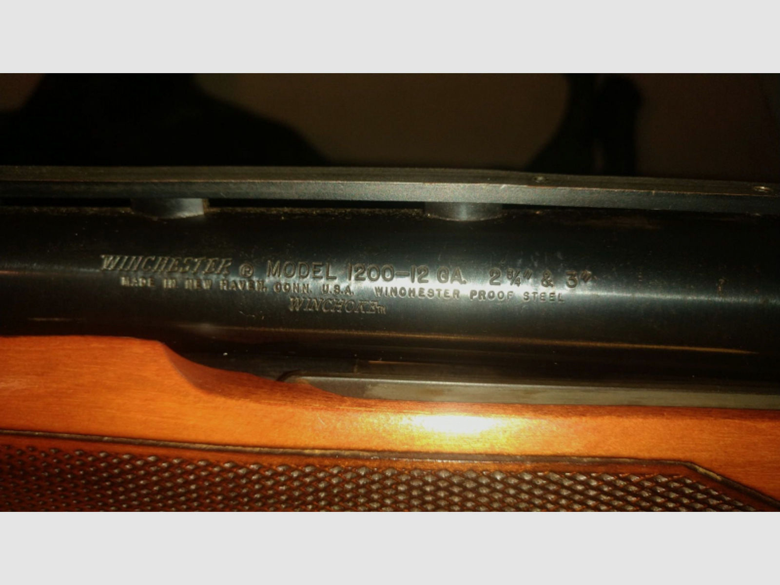 Lange Gänseflinte 124 cm - Pump Gun 12/76 Vorderschaftrepetierer Winchester 1200 Proof Steel