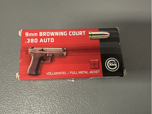 9mm Browning Court / Kurz/ Short Geco 6,15g/95grs FMJ 50St