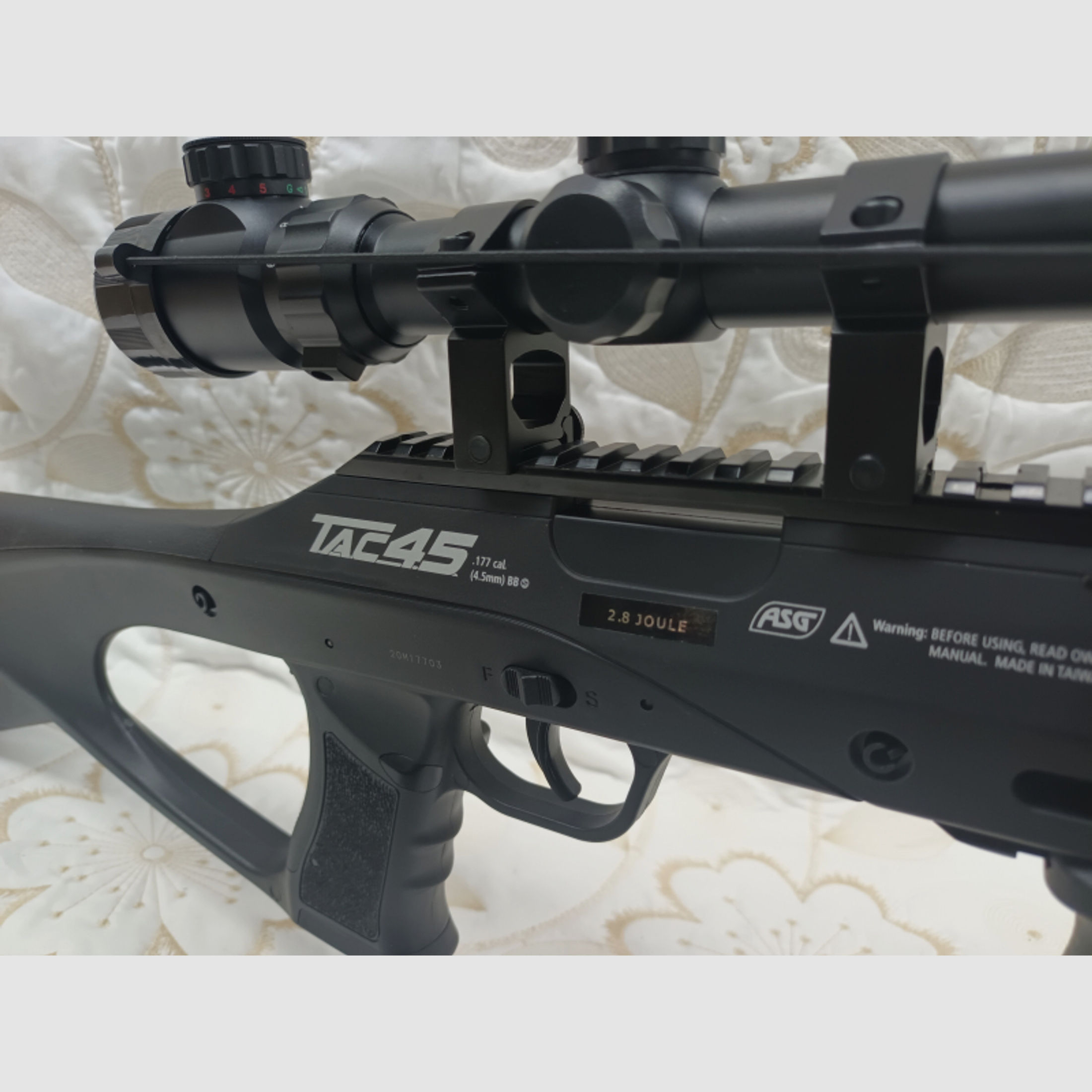 ASG TAC 4.5 Co2-Luftgewehr 4,5 mm BB (P18) + 2 Fuß + ZF + Griff... TOP