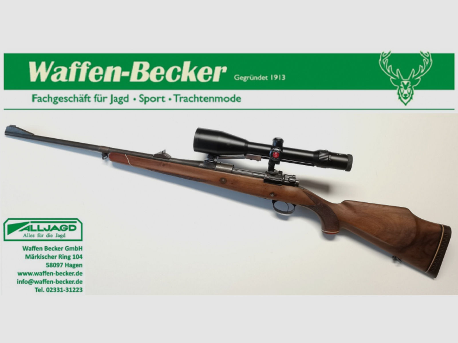 Repetierbüchse FN-Browning Mod. 98 Jagd Kal. 9,3x62 + ZF Docter 3-12x56 Abs. 4-0