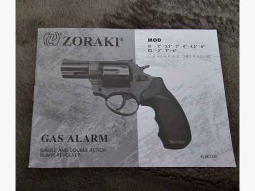 ZORAKI R1/R2 9mm R.K. BEDIENUNGSANLEITUNG