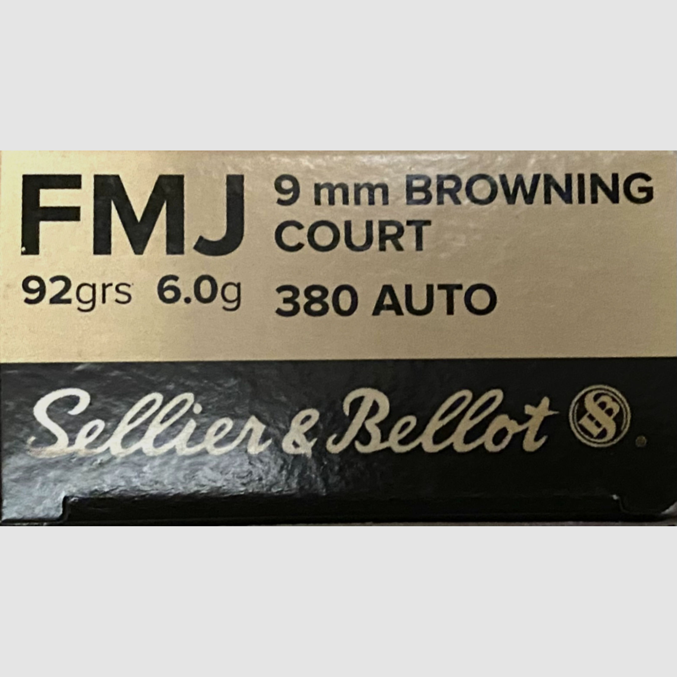 Sellier & Bellot 9mmBrowning (380Auto) Kurz VM 92grs. Patronen, 5 x 50er Packung