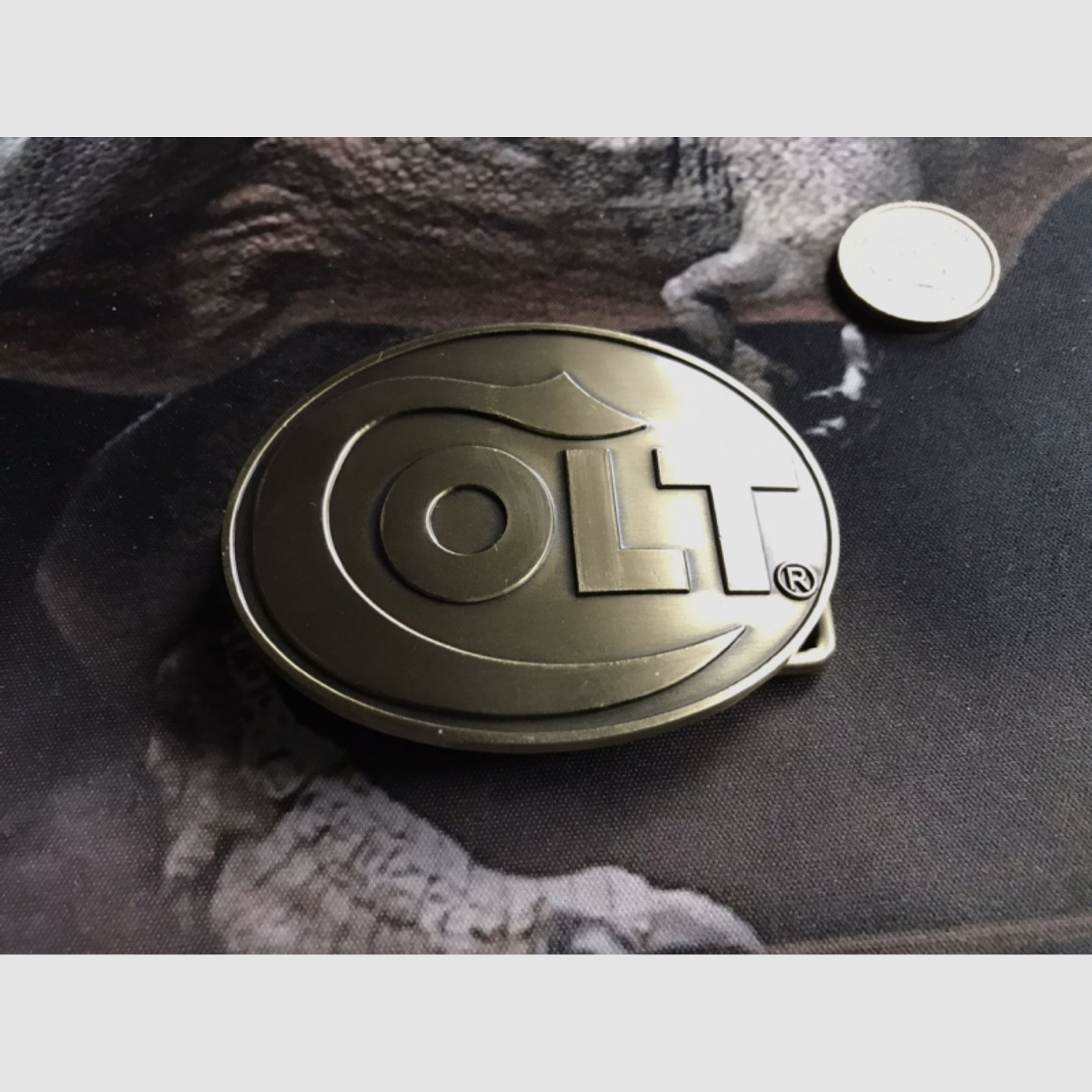 Gürtelschnalle, Belt Buckle, Colt, Logo, solid brass