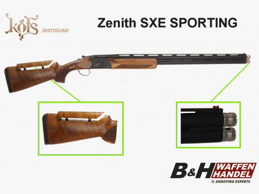 Neuwaffe: Bockflinte KOFS Zenith SXE Sporting 12/76 Stahlschrotbeschuss Verstellung Super Sport