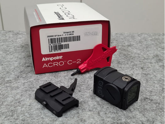 Leuchtpunktvisier / Red Dot - AIMPOINT Acro C-2 / 3.5 MOA mit Adapterplatte auf Weaver / Picatinny