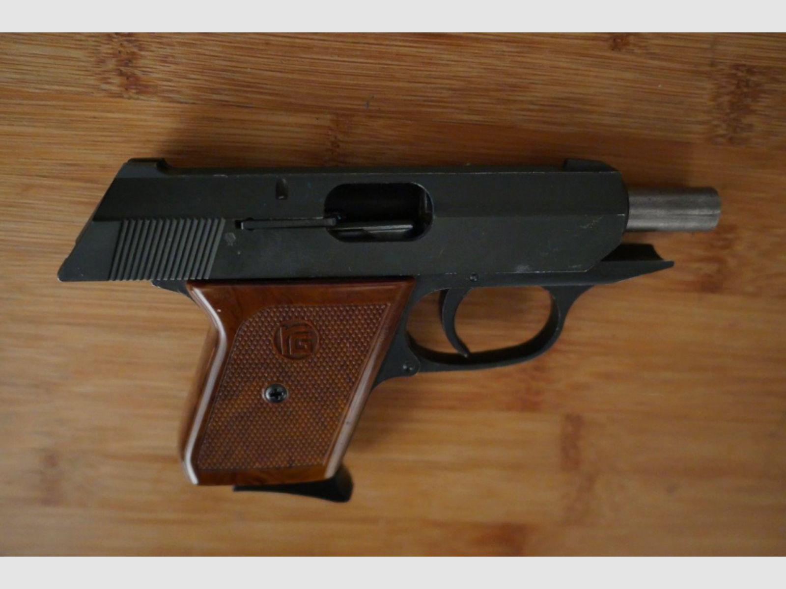 PTB Pistole Gas/Schreck, 8mm (Platz) altes Sammlerstück Röhm "Modell Walther PPK"