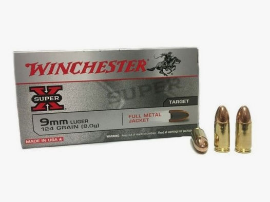500 Patronen Winchester 9mmLuger Vollmantel,124gr.