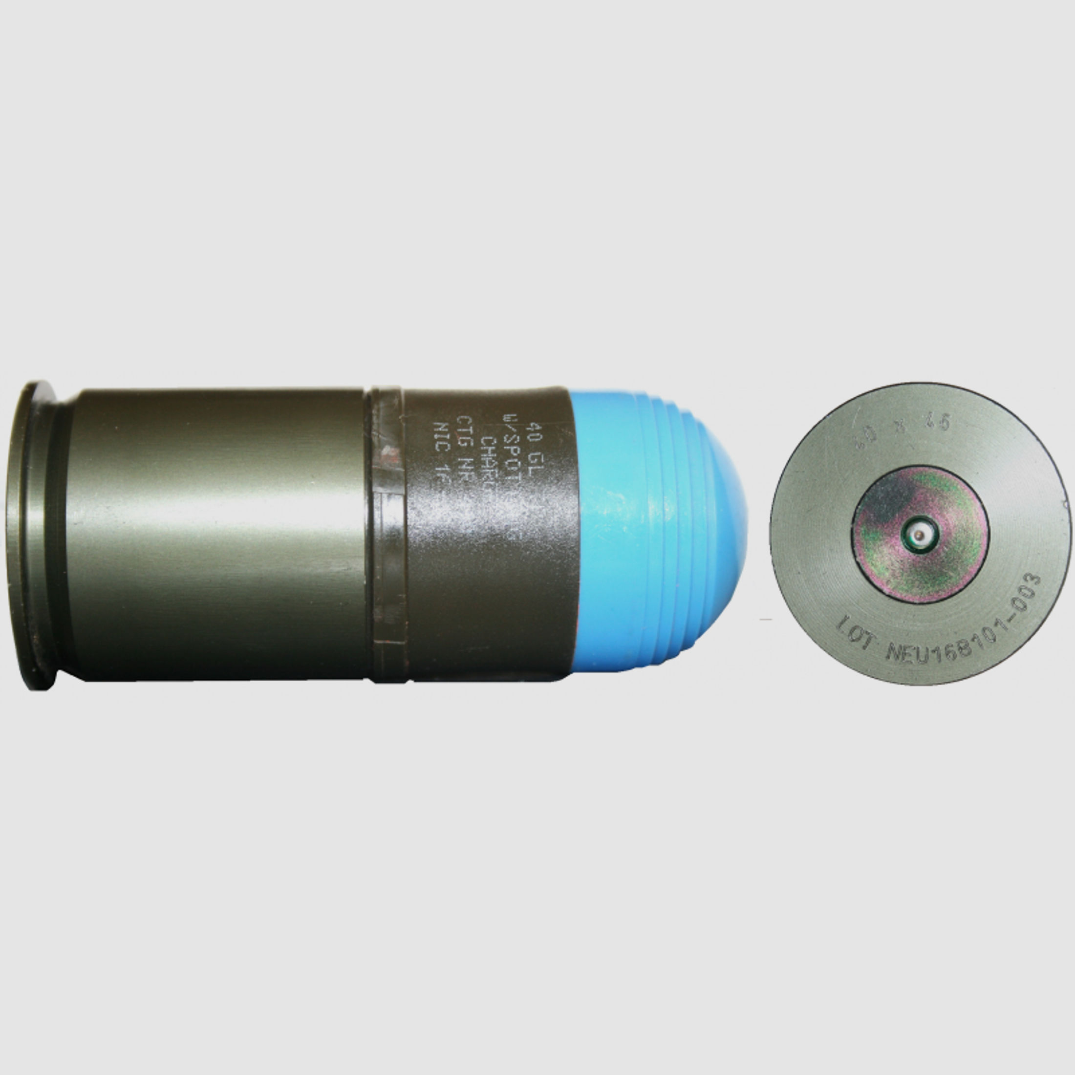 40 mm Übungspatrone mit Wuchtgeschoss