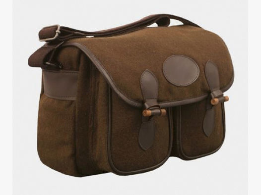 Jagdtasche aus lodenähnlichem Stoff (100% Wolle) mit Leder kombiniert - UVP 63,00