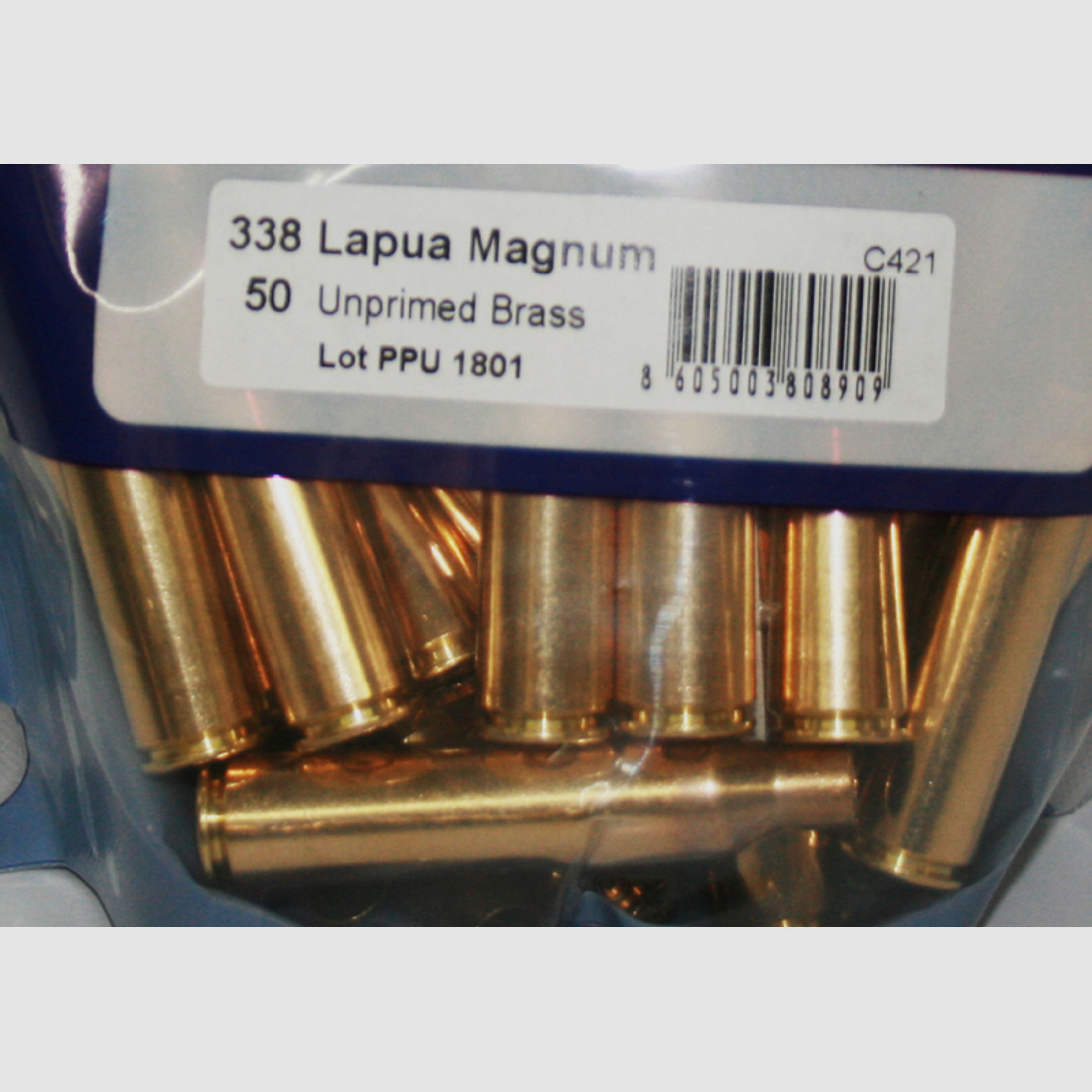50 Stück NEUE PPU/PrviPartizan Langwaffenhülsen .338 Lapua Magnum (Boxerzündung)/Unprimed Brass#C421