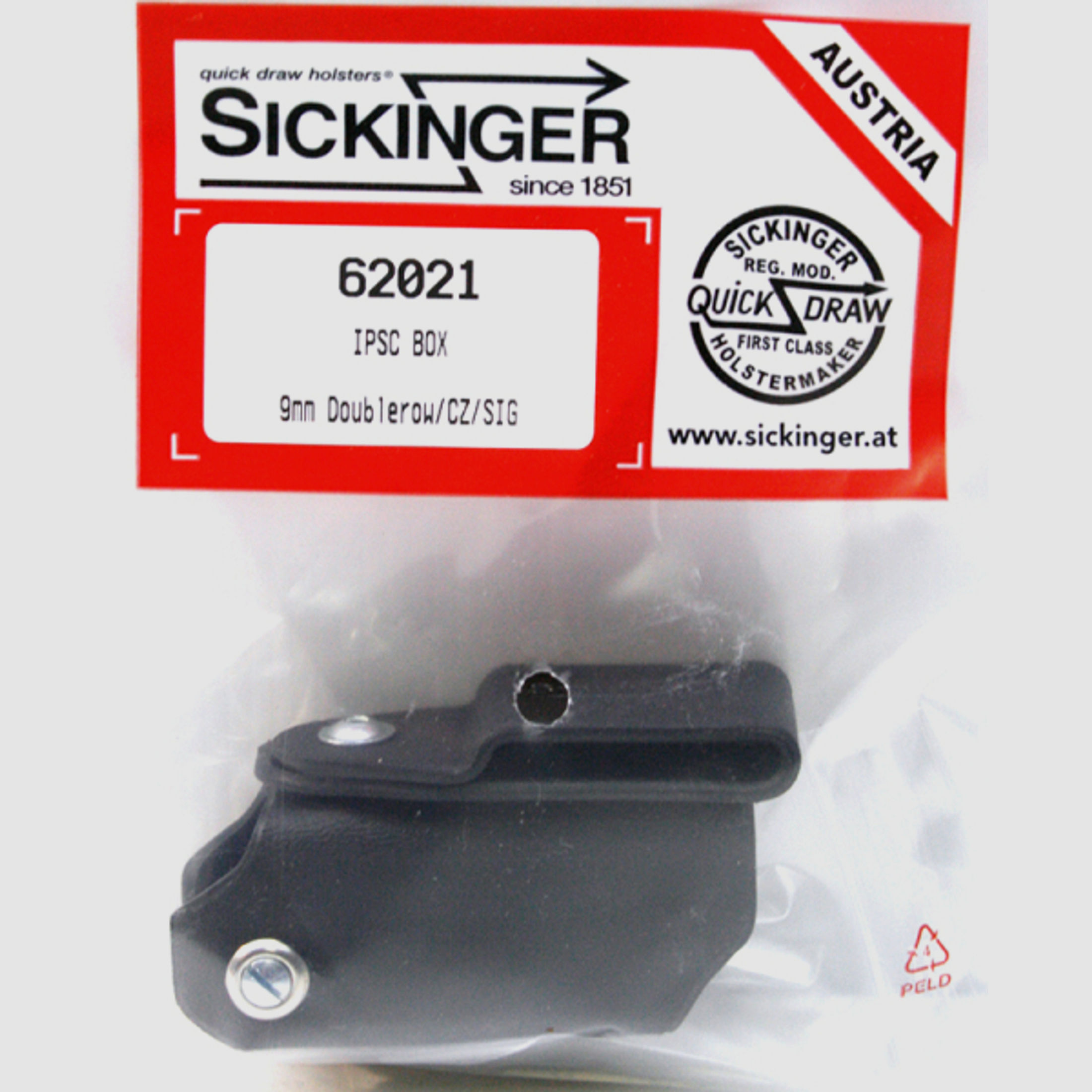 1 x SICKINGER IPSC BOX Magazintasche, Halter für Doublerow 9mm 9x19 CZ 75 Shadow 2 SigSauer Walther