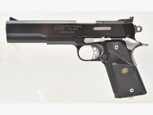 PETERS STAHL Pistole Modell PSP87 " OMEGA-S " im Kaliber .45 Auto mit Reservemagazin