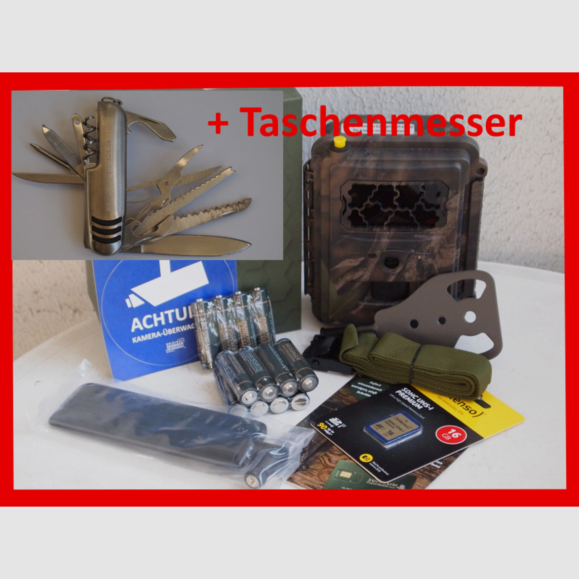 Komplettset + Taschenmesser, SEISSIGER Special-Cam LTE - SUPERSIM-Edition Wildkamera, Gratis Versand
