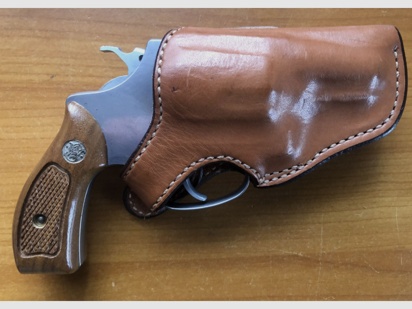 top Zustand: Smith & Wesson Mod. 60 stainless Revolver Bianchi Holster