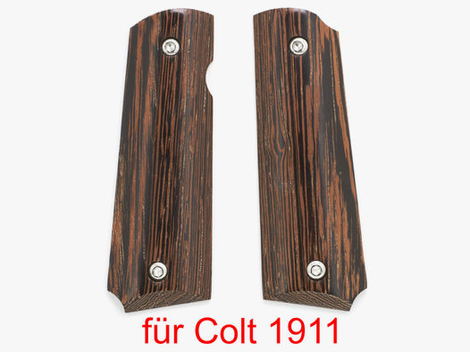 Colt 1911: Griffschalen Set - Klassik Zebrano - aus Zebraholz !      -->NEU & TOP<--