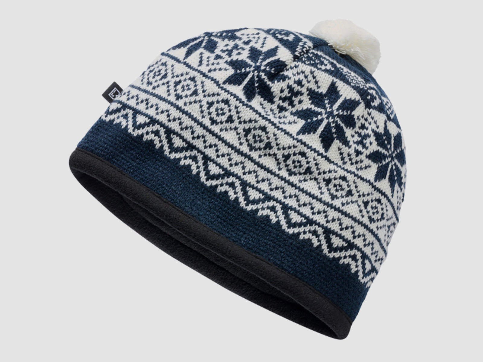 Wintermütze / Snow Cap von Brandit - Dunkelblau - Unigröße - skandinavisches Muster - Pudelmütze