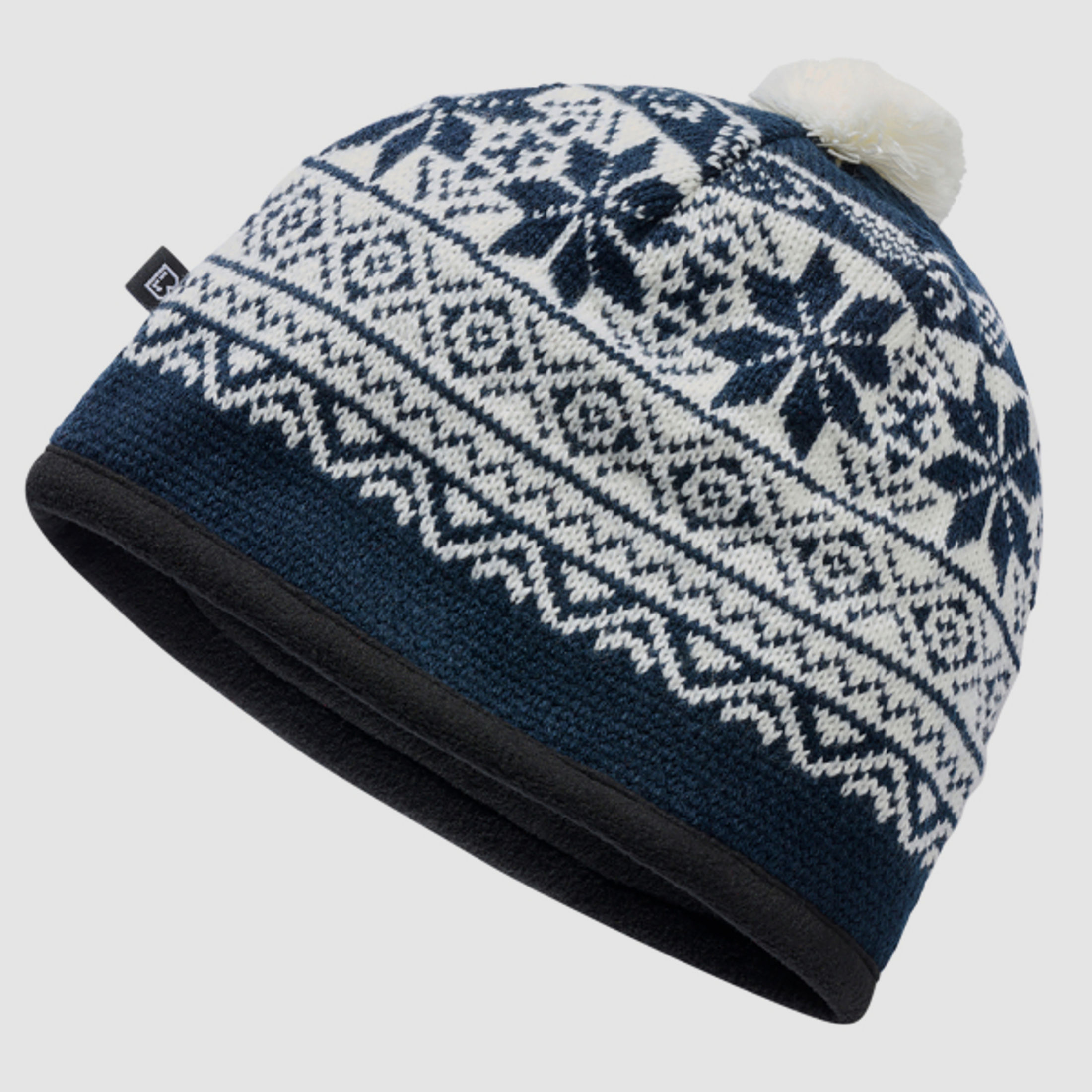 Wintermütze / Snow Cap von Brandit - Dunkelblau - Unigröße - skandinavisches Muster - Pudelmütze