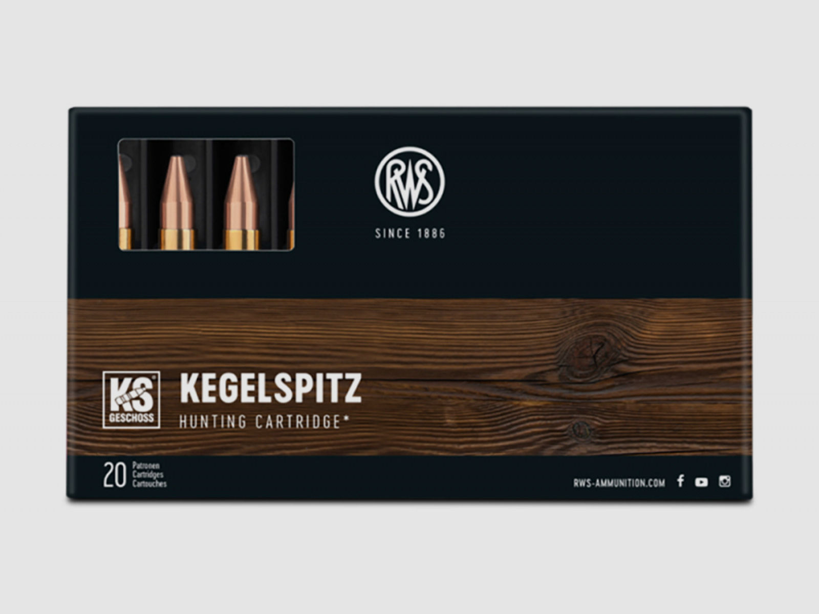 20 Schuss RWS .308 WIN KS Kegelpitz 9,7g 150gr zuverlässige STOPPWIRKUNG Munition JAGD Teilmantel