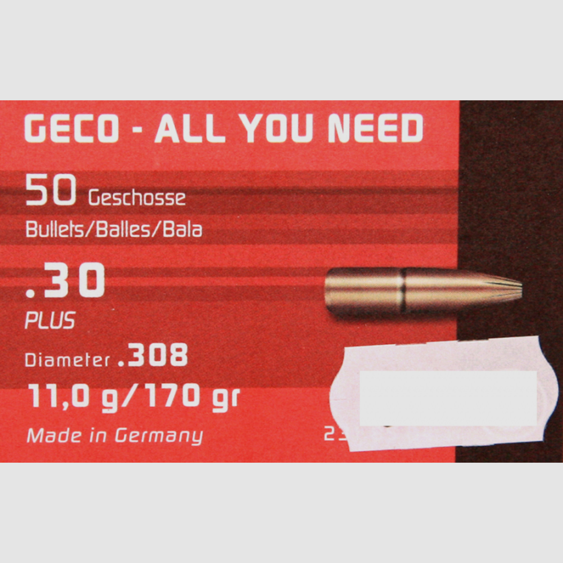 50 Stück NEUE GECO Geschosse - PLUS (Deformationsgeschoss) 7,62mm/.308 - 11g/170gr (#2318564)