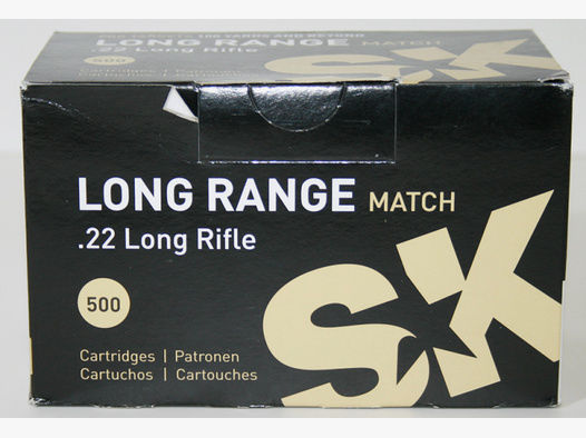 500 Schuss SK LONG RANGE MATCH .22 l.r. lfb | 2,59g 40gr > für Entfernungen 100m + PRC, Tactic.Rimf.